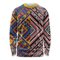 Tuvaluan and New Zealand Culture Long Sleeve Shirt The Art of Kolose and Taniko - Aussie Hoodie
