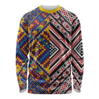 Tuvaluan and New Zealand Culture Long Sleeve Shirt The Art of Kolose and Taniko - Aussie Hoodie