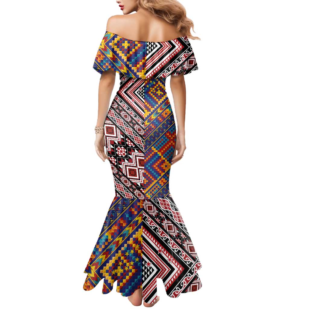 Tuvaluan and New Zealand Culture Mermaid Dress The Art of Kolose and Taniko - Aussie Hoodie
