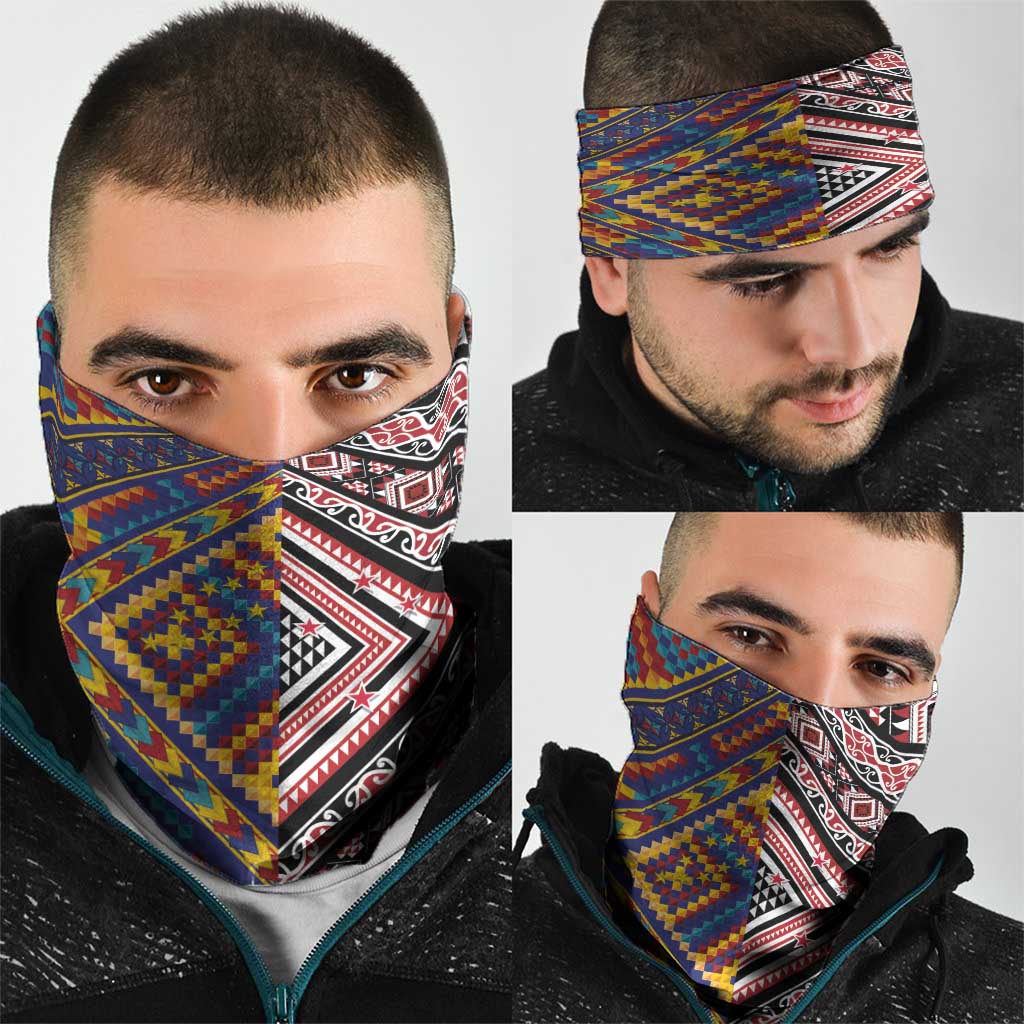 Tuvaluan and New Zealand Culture Neck Gaiter The Art of Kolose and Taniko - Aussie Hoodie