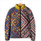 Tuvaluan and New Zealand Culture Padded Jacket The Art of Kolose and Taniko - Aussie Hoodie