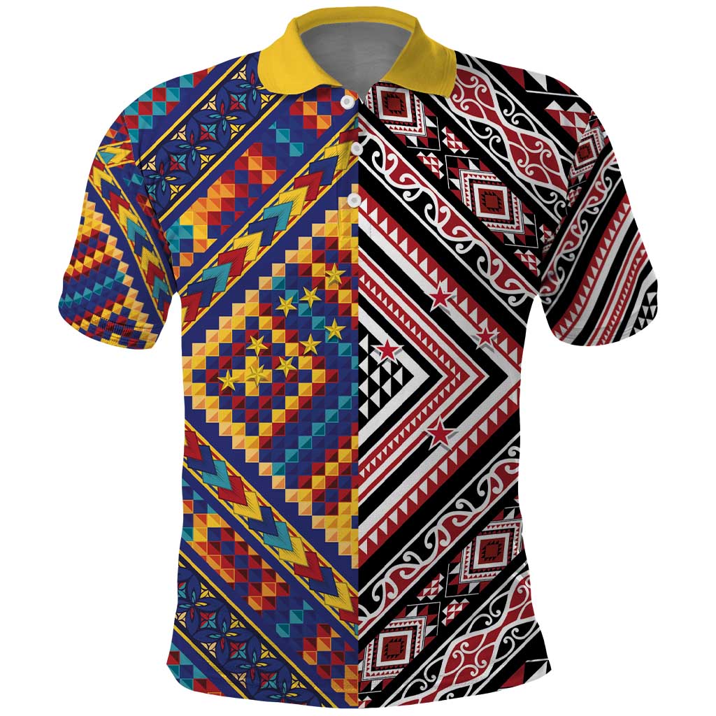 Tuvaluan and New Zealand Culture Polo Shirt The Art of Kolose and Taniko - Aussie Hoodie
