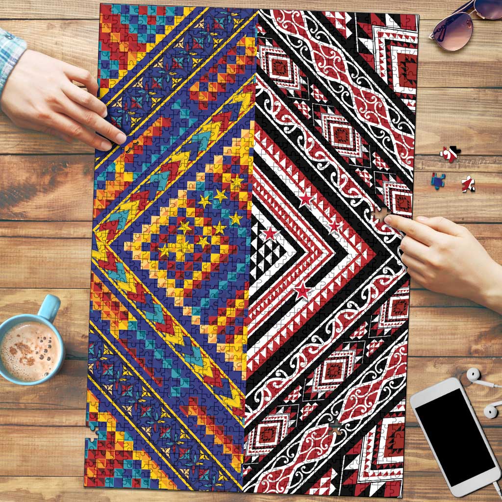 Tuvaluan and New Zealand Culture Puzzle The Art of Kolose and Taniko - Aussie Hoodie