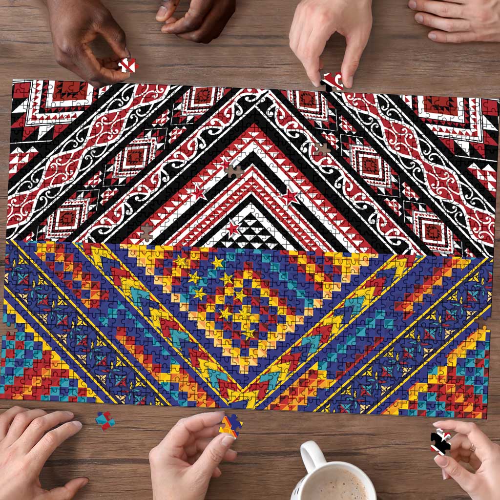 Tuvaluan and New Zealand Culture Puzzle The Art of Kolose and Taniko - Aussie Hoodie