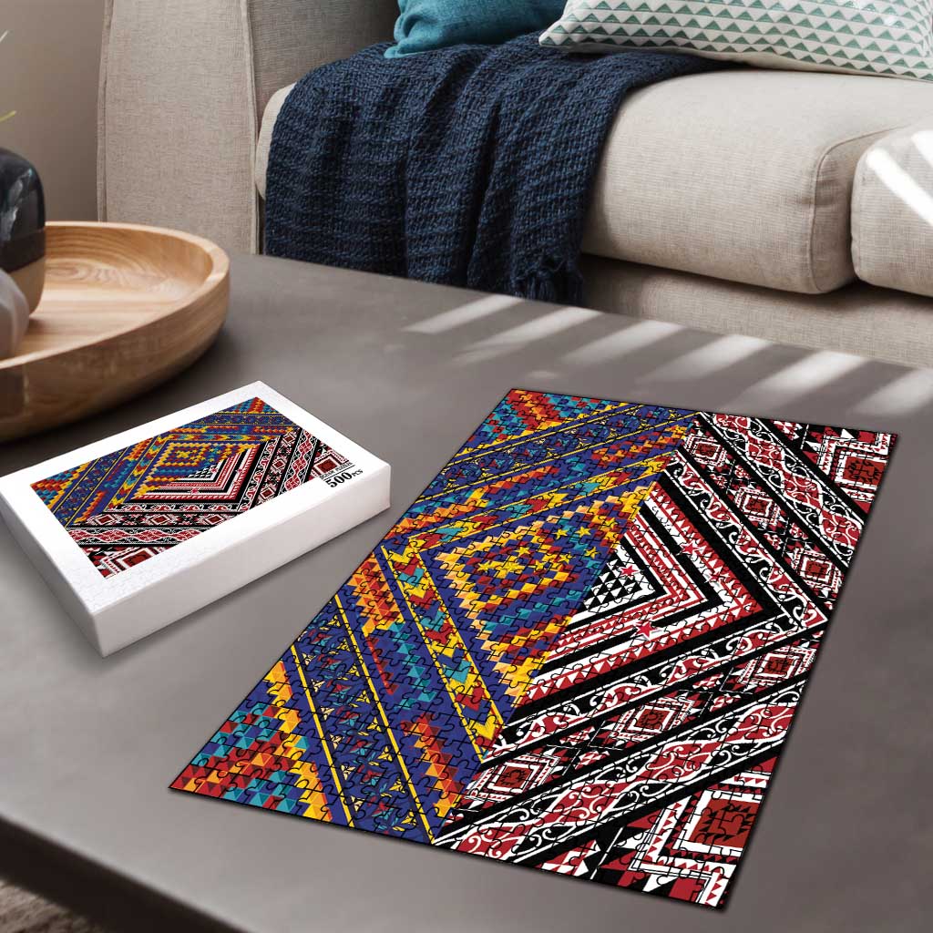 Tuvaluan and New Zealand Culture Puzzle The Art of Kolose and Taniko - Aussie Hoodie
