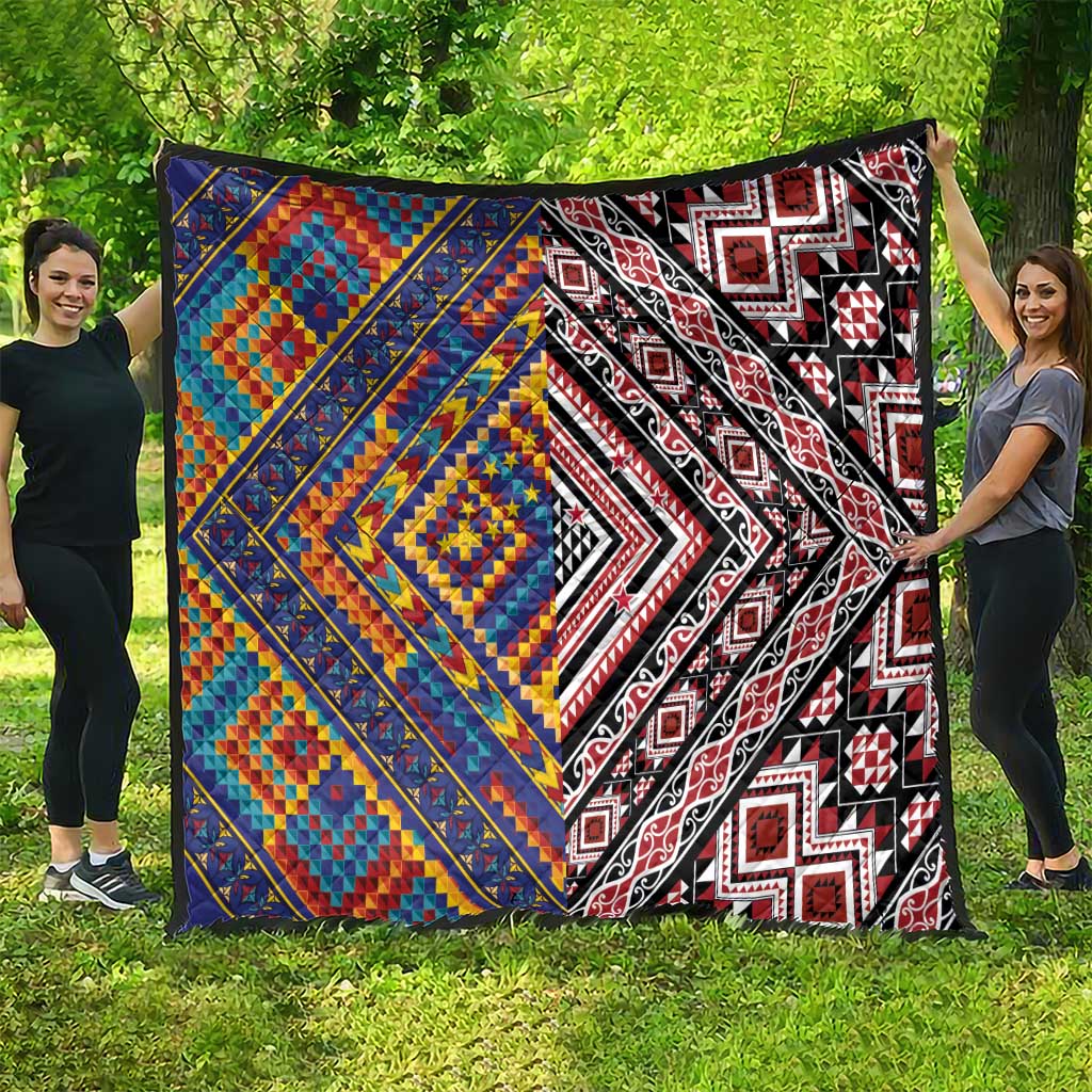 Tuvaluan and New Zealand Culture Quilt The Art of Kolose and Taniko - Aussie Hoodie