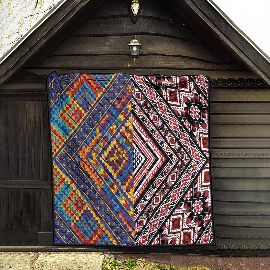 Tuvaluan and New Zealand Culture Quilt The Art of Kolose and Taniko - Aussie Hoodie