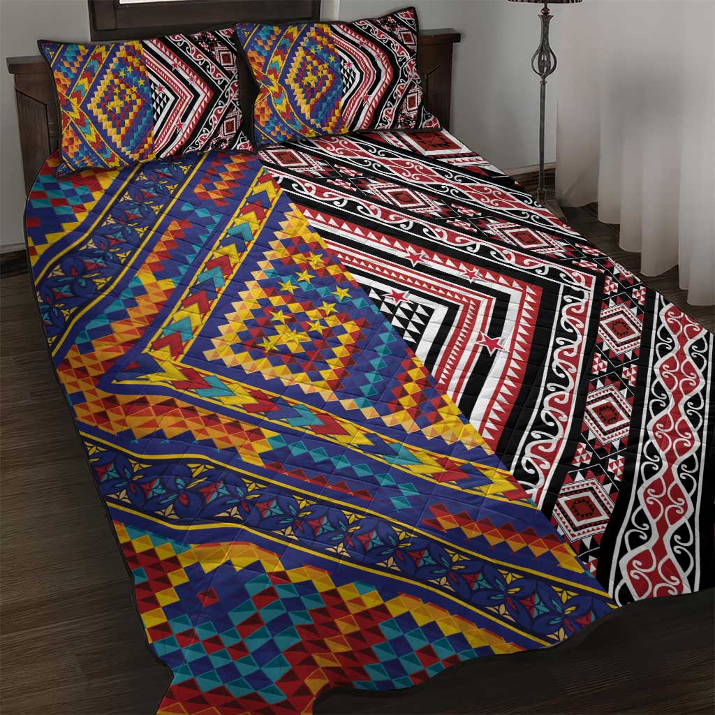 Tuvaluan and New Zealand Culture Quilt Bed Set The Art of Kolose and Taniko - Aussie Hoodie