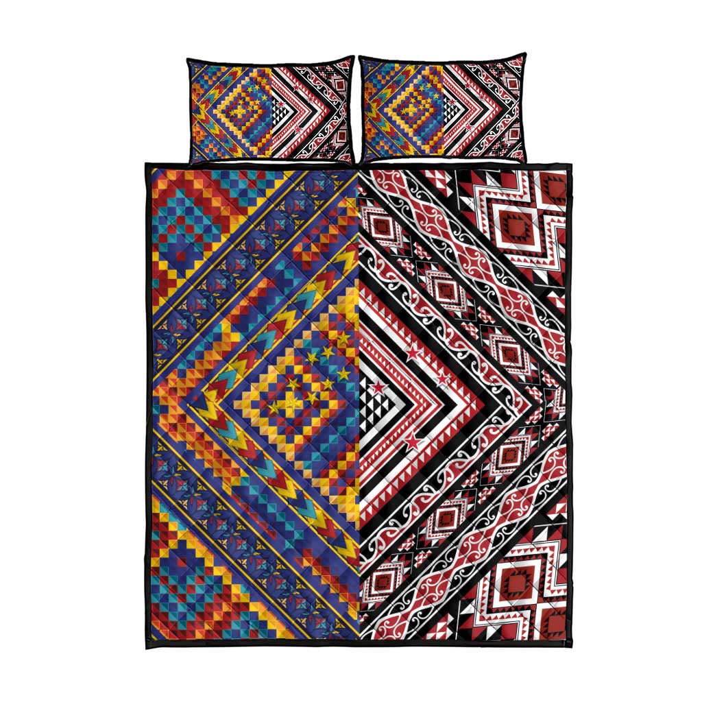 Tuvaluan and New Zealand Culture Quilt Bed Set The Art of Kolose and Taniko - Aussie Hoodie