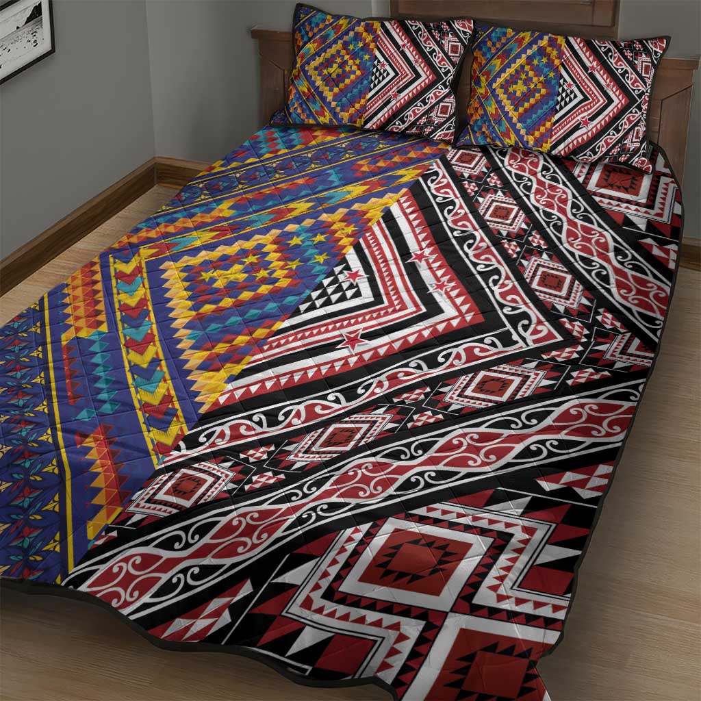 Tuvaluan and New Zealand Culture Quilt Bed Set The Art of Kolose and Taniko - Aussie Hoodie