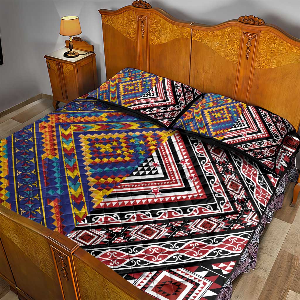 Tuvaluan and New Zealand Culture Quilt Bed Set The Art of Kolose and Taniko - Aussie Hoodie