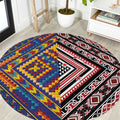 Tuvaluan and New Zealand Culture Round Carpet The Art of Kolose and Taniko - Aussie Hoodie