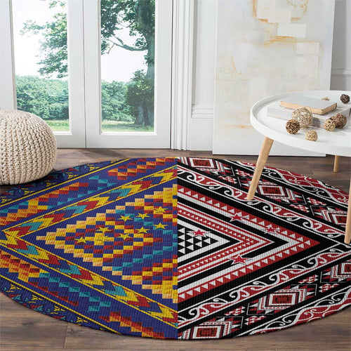 Tuvaluan and New Zealand Culture Round Carpet The Art of Kolose and Taniko - Aussie Hoodie