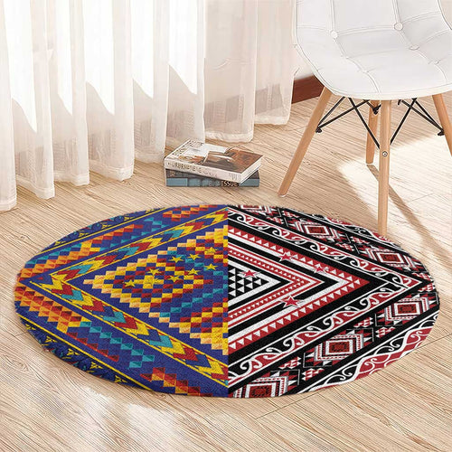 Tuvaluan and New Zealand Culture Round Carpet The Art of Kolose and Taniko - Aussie Hoodie