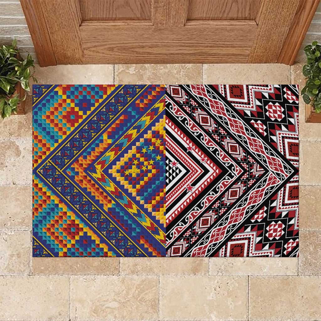 Tuvaluan and New Zealand Culture Rubber Doormat The Art of Kolose and Taniko - Aussie Hoodie