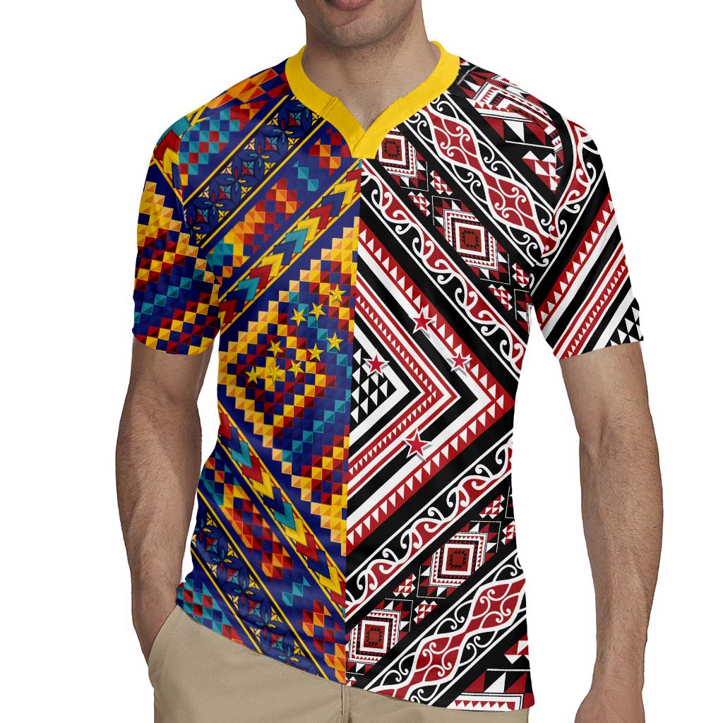 Tuvaluan and New Zealand Culture Rugby Jersey The Art of Kolose and Taniko - Aussie Hoodie
