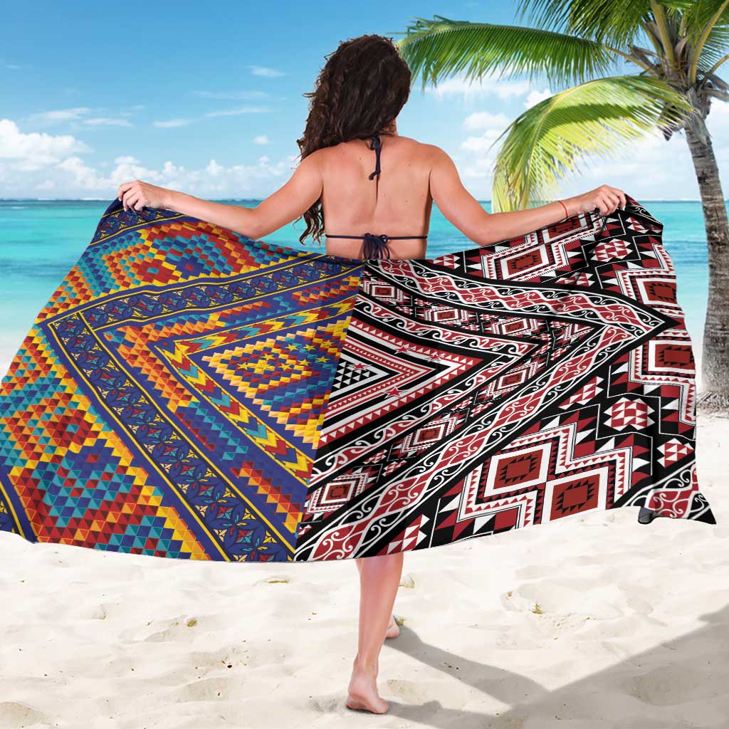 Tuvaluan and New Zealand Culture Sarong The Art of Kolose and Taniko - Aussie Hoodie