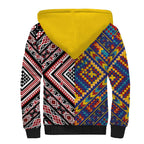 Tuvaluan and New Zealand Culture Sherpa Hoodie The Art of Kolose and Taniko - Aussie Hoodie