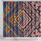 Tuvaluan and New Zealand Culture Shower Curtain The Art of Kolose and Taniko - Aussie Hoodie