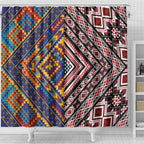 Tuvaluan and New Zealand Culture Shower Curtain The Art of Kolose and Taniko - Aussie Hoodie