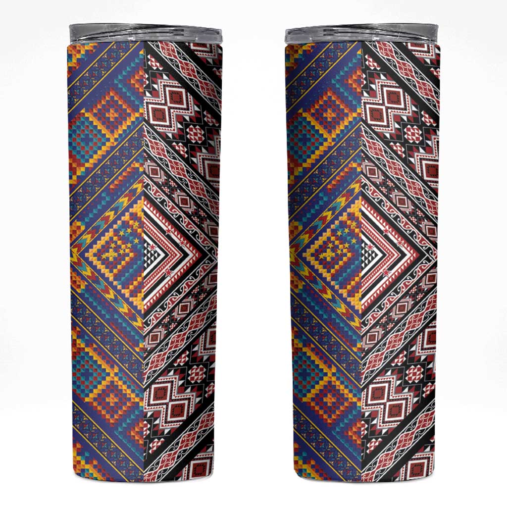 Tuvaluan and New Zealand Culture Skinny Tumbler The Art of Kolose and Taniko - Aussie Hoodie