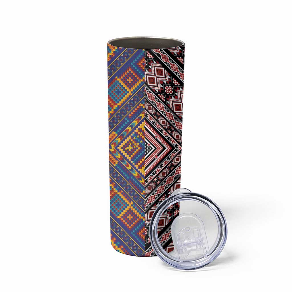 Tuvaluan and New Zealand Culture Skinny Tumbler The Art of Kolose and Taniko - Aussie Hoodie