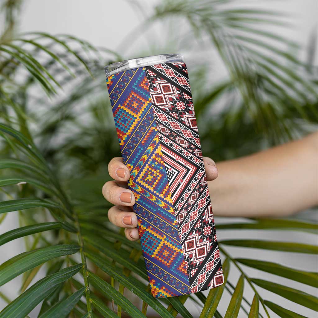 Tuvaluan and New Zealand Culture Skinny Tumbler The Art of Kolose and Taniko - Aussie Hoodie