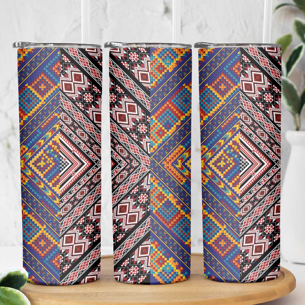 Tuvaluan and New Zealand Culture Skinny Tumbler The Art of Kolose and Taniko - Aussie Hoodie