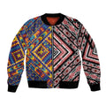 Tuvaluan and New Zealand Culture Sleeve Zip Bomber Jacket The Art of Kolose and Taniko - Aussie Hoodie