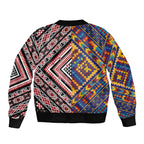 Tuvaluan and New Zealand Culture Sleeve Zip Bomber Jacket The Art of Kolose and Taniko - Aussie Hoodie