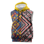 Tuvaluan and New Zealand Culture Sleeveless Hoodie The Art of Kolose and Taniko - Aussie Hoodie