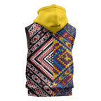Tuvaluan and New Zealand Culture Sleeveless Hoodie The Art of Kolose and Taniko - Aussie Hoodie