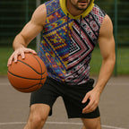 Tuvaluan and New Zealand Culture Sleeveless Hoodie The Art of Kolose and Taniko - Aussie Hoodie