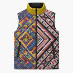 Tuvaluan and New Zealand Culture Sleeveless Puffer Jacket The Art of Kolose and Taniko - Aussie Hoodie