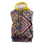 Tuvaluan and New Zealand Culture Sleeveless Zip Hoodie The Art of Kolose and Taniko LT03