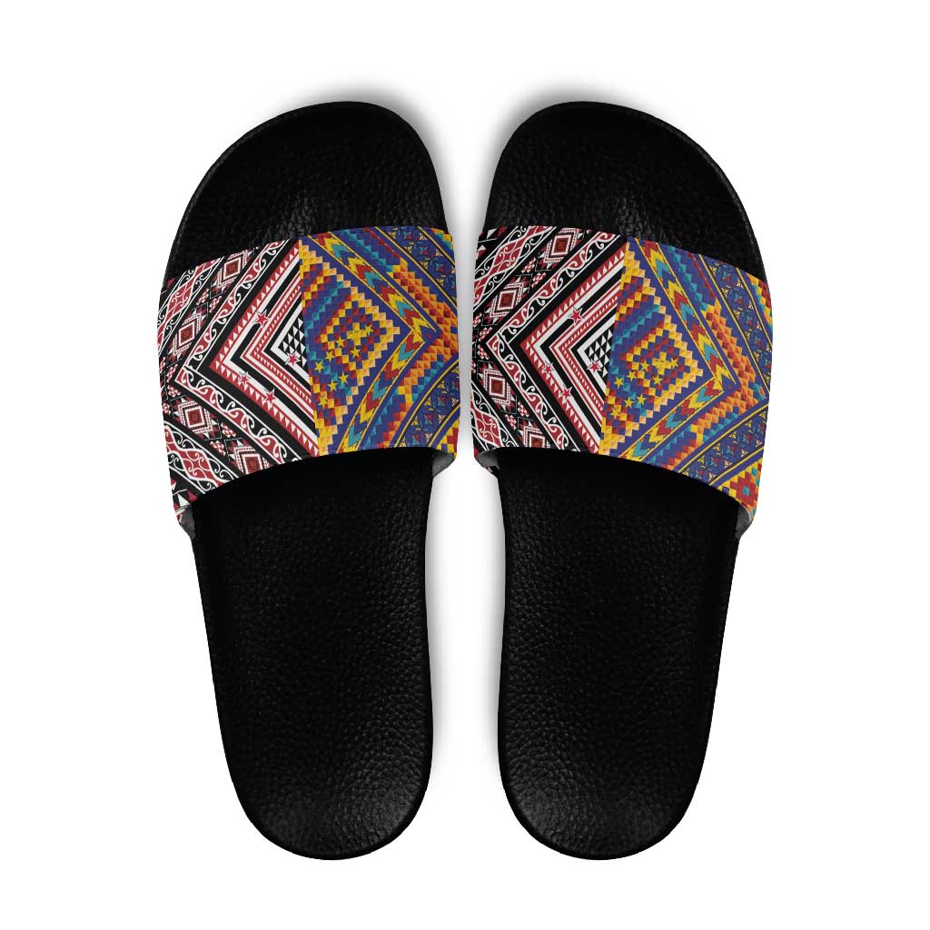 Tuvaluan and New Zealand Culture Slide Sandals The Art of Kolose and Taniko - Aussie Hoodie