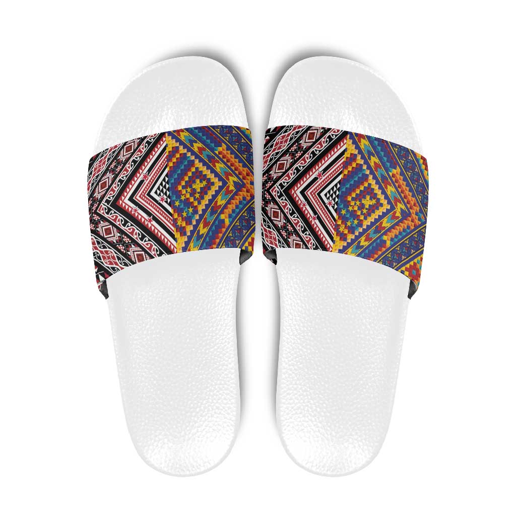 Tuvaluan and New Zealand Culture Slide Sandals The Art of Kolose and Taniko - Aussie Hoodie