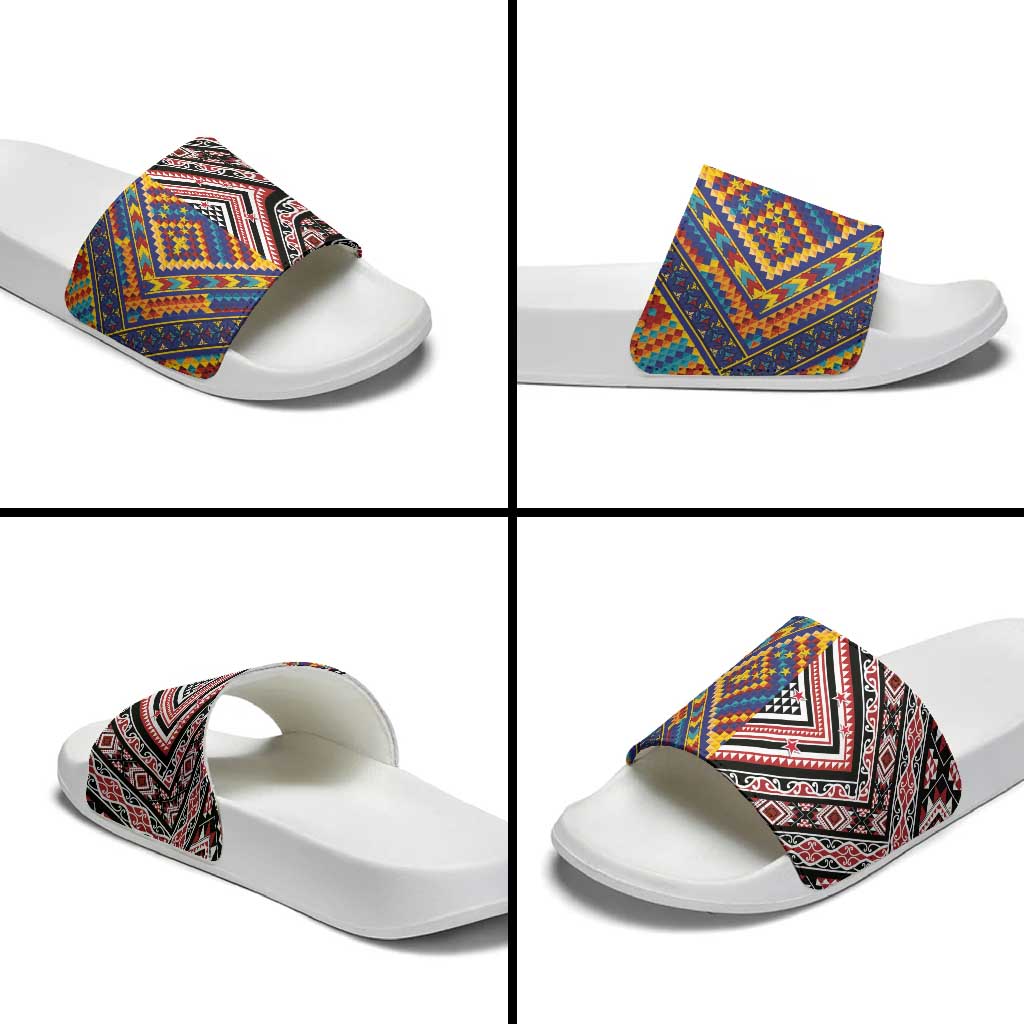 Tuvaluan and New Zealand Culture Slide Sandals The Art of Kolose and Taniko - Aussie Hoodie