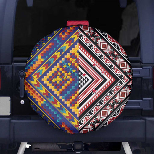 Tuvaluan and New Zealand Culture Spare Tire Cover The Art of Kolose and Taniko - Aussie Hoodie