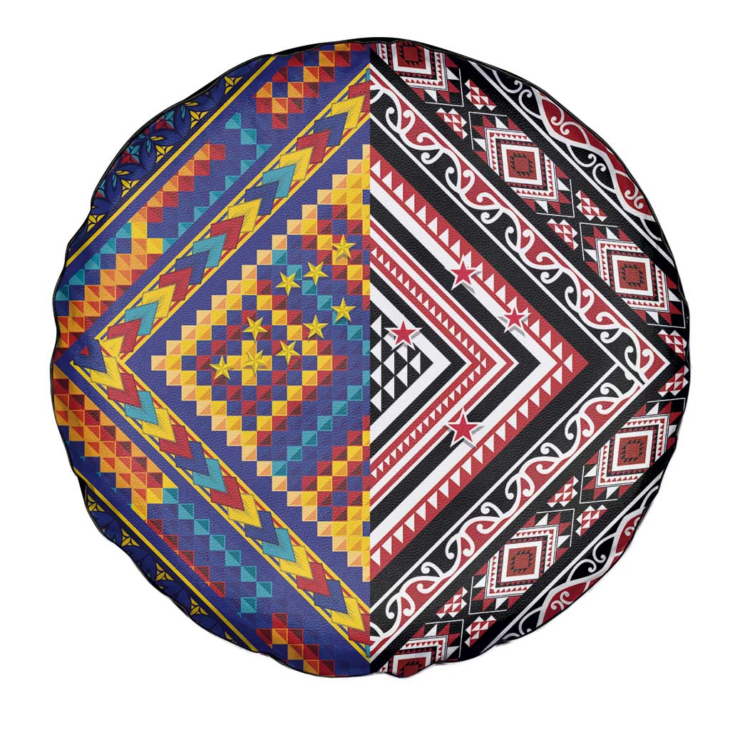 Tuvaluan and New Zealand Culture Spare Tire Cover The Art of Kolose and Taniko - Aussie Hoodie