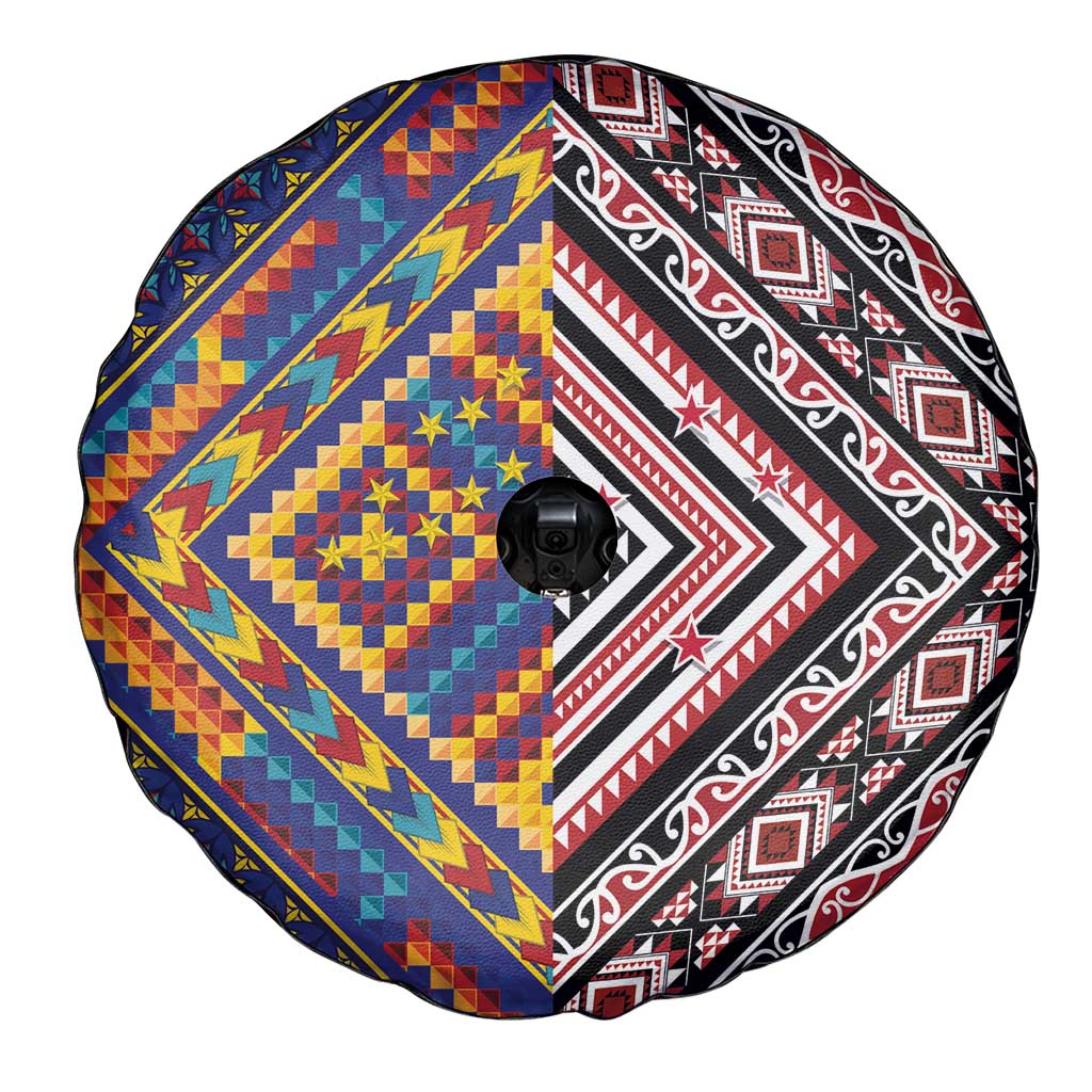 Tuvaluan and New Zealand Culture Spare Tire Cover The Art of Kolose and Taniko - Aussie Hoodie