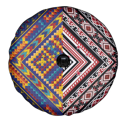 Tuvaluan and New Zealand Culture Spare Tire Cover The Art of Kolose and Taniko - Aussie Hoodie