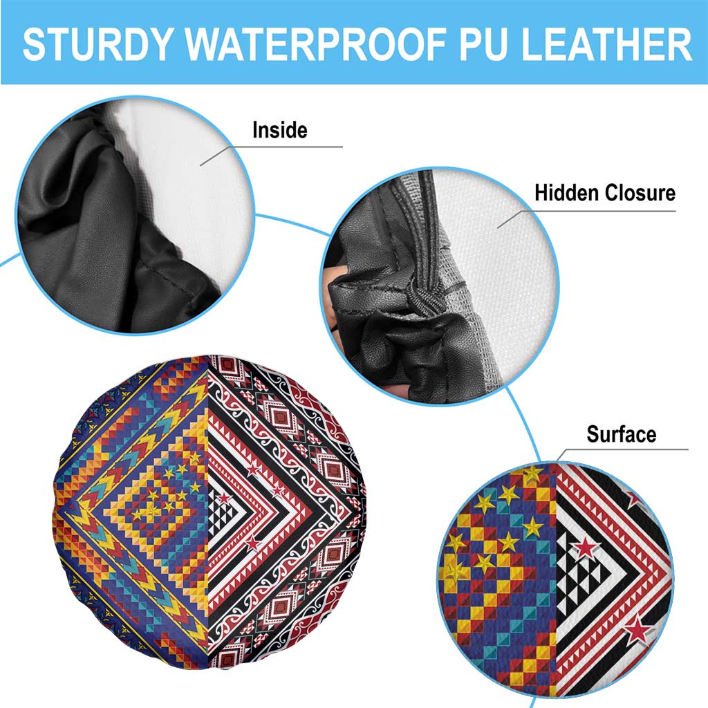 Tuvaluan and New Zealand Culture Spare Tire Cover The Art of Kolose and Taniko - Aussie Hoodie