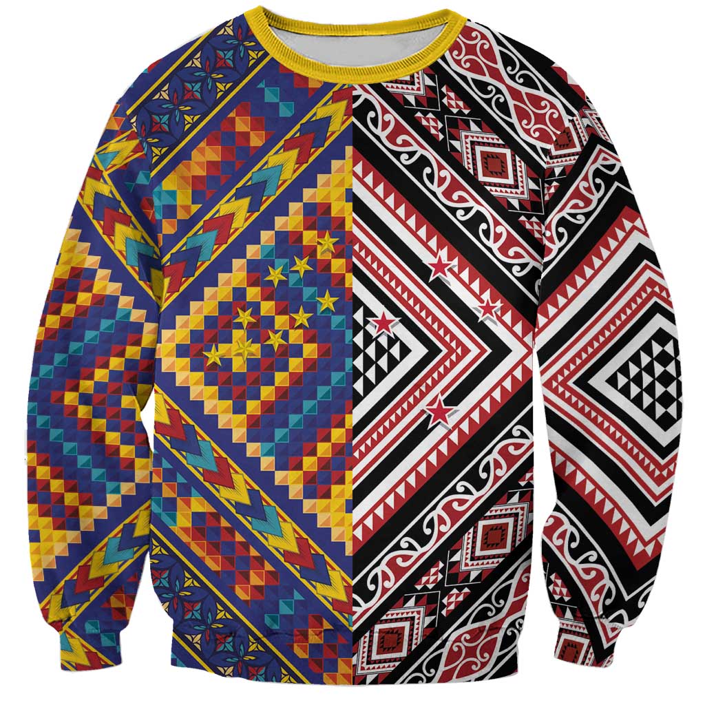 Tuvaluan and New Zealand Culture Sweatshirt The Art of Kolose and Taniko - Aussie Hoodie