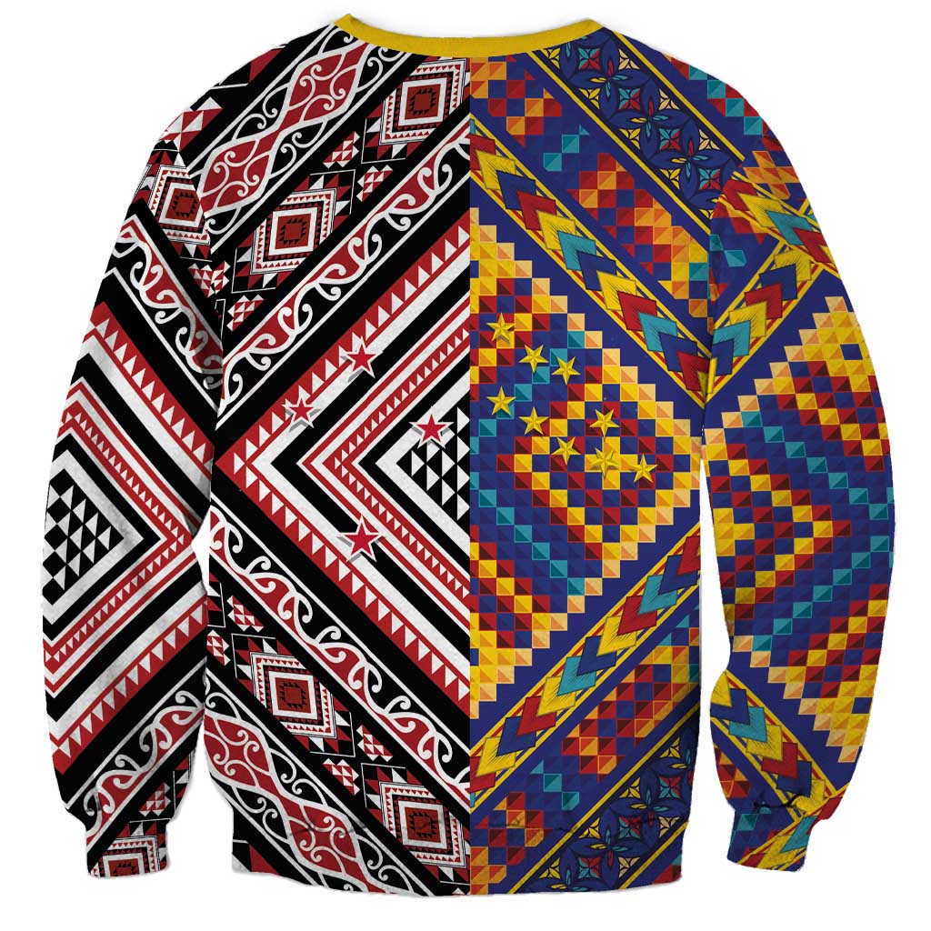 Tuvaluan and New Zealand Culture Sweatshirt The Art of Kolose and Taniko - Aussie Hoodie