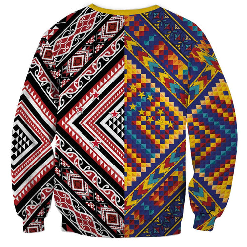 Tuvaluan and New Zealand Culture Sweatshirt The Art of Kolose and Taniko - Aussie Hoodie
