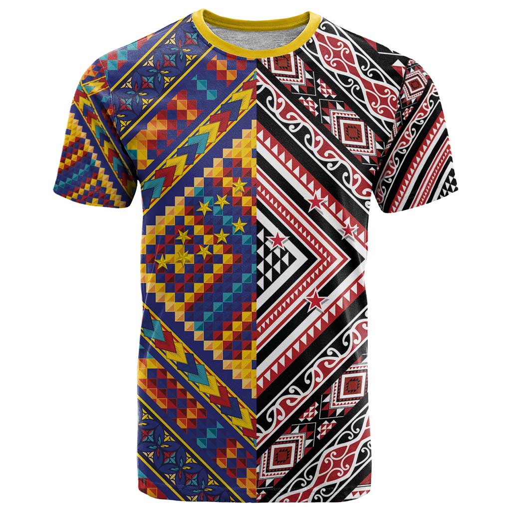 Tuvaluan and New Zealand Culture T Shirt The Art of Kolose and Taniko - Aussie Hoodie