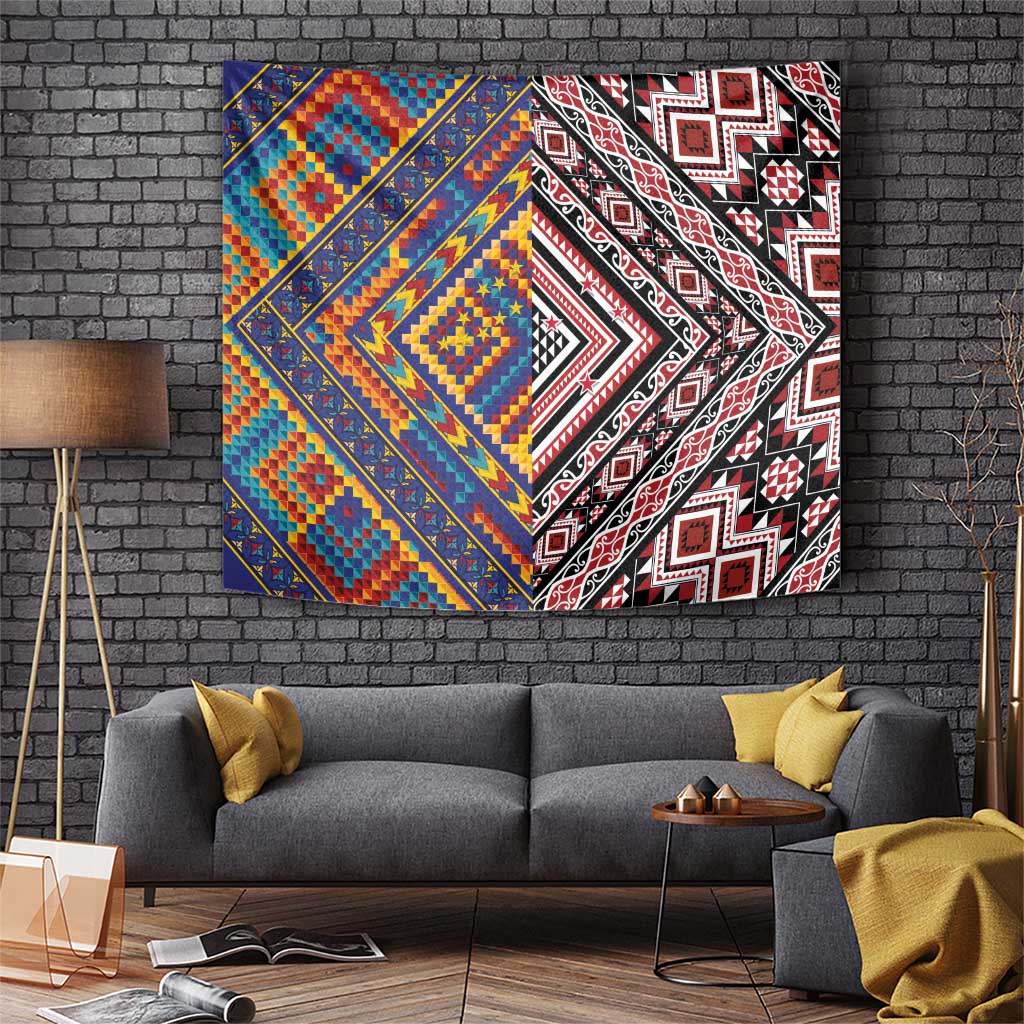 Tuvaluan and New Zealand Culture Tapestry The Art of Kolose and Taniko - Aussie Hoodie