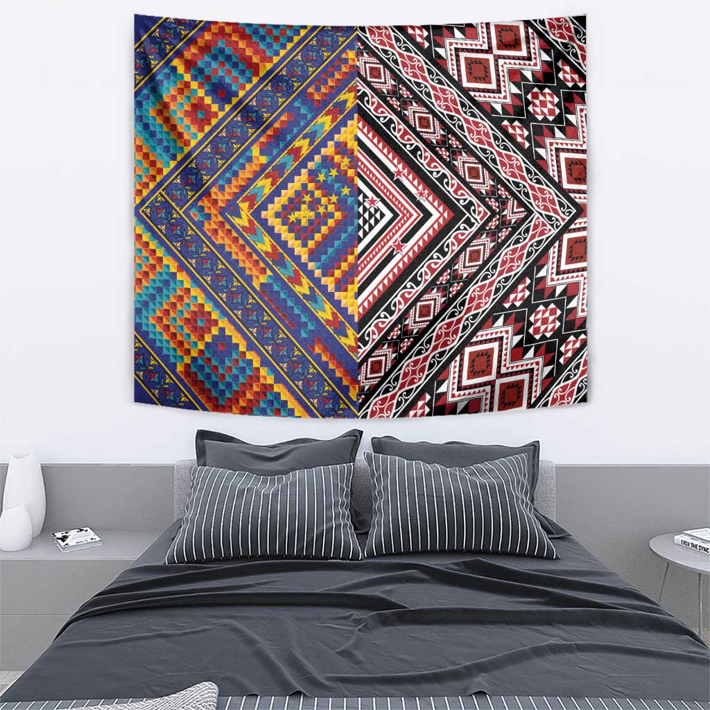 Tuvaluan and New Zealand Culture Tapestry The Art of Kolose and Taniko - Aussie Hoodie