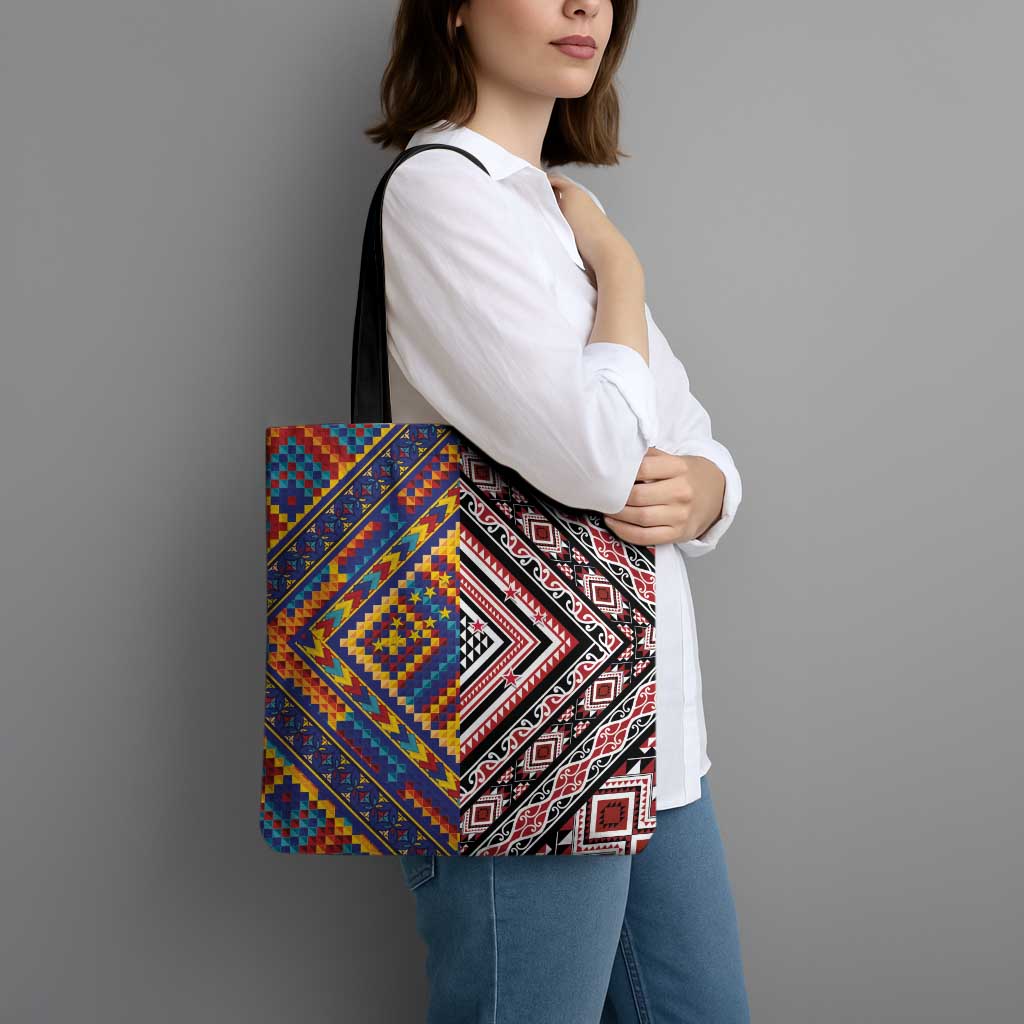 Tuvaluan and New Zealand Culture Tote Bag The Art of Kolose and Taniko - Aussie Hoodie